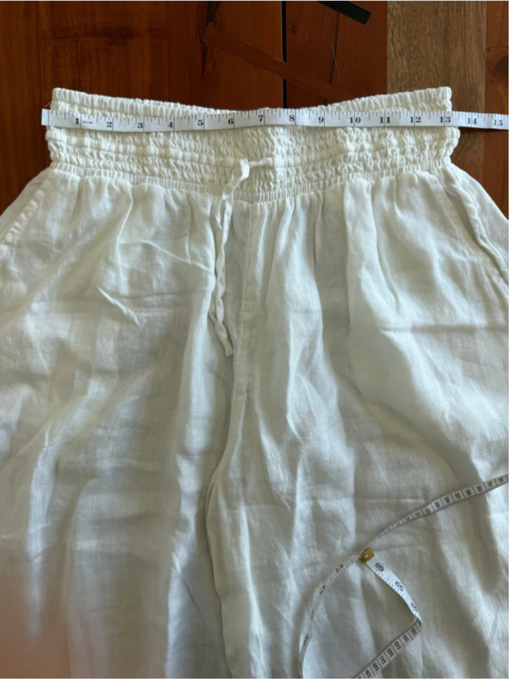 Women's Wilfred Le Boheme White Linen Wide Leg Pants S